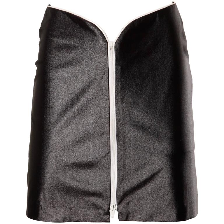 Spandex Disco Pants Fabric Zip Up Skirt 