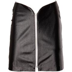 1970s Le Gambi Vintage Shiny Wet Look Spandex Disco Pants Fabric Zip Up Skirt