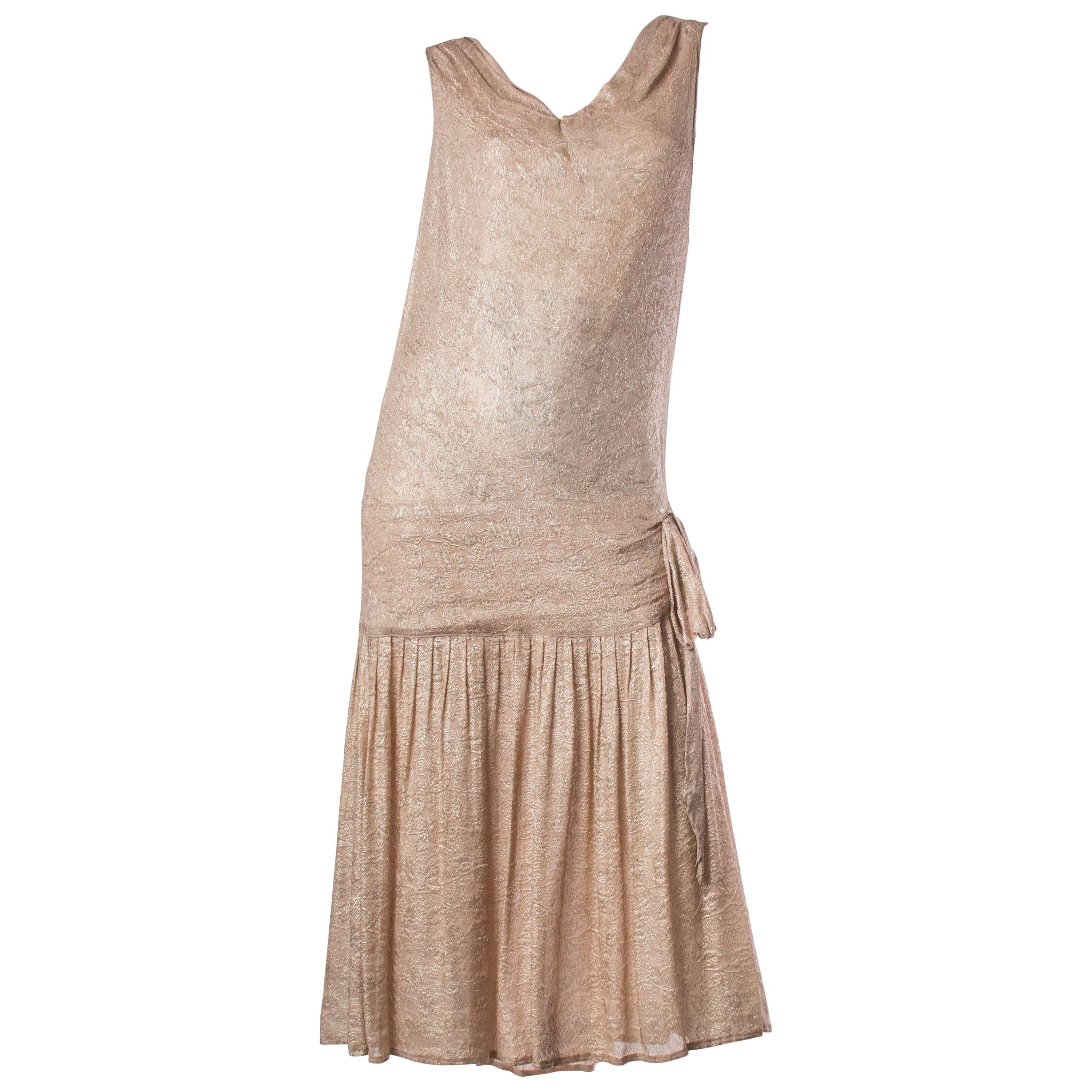 1920s Silk Lamé Dress