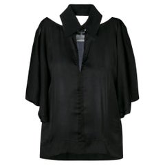 2000s Chanel Vintage black blouse with cut-out detail