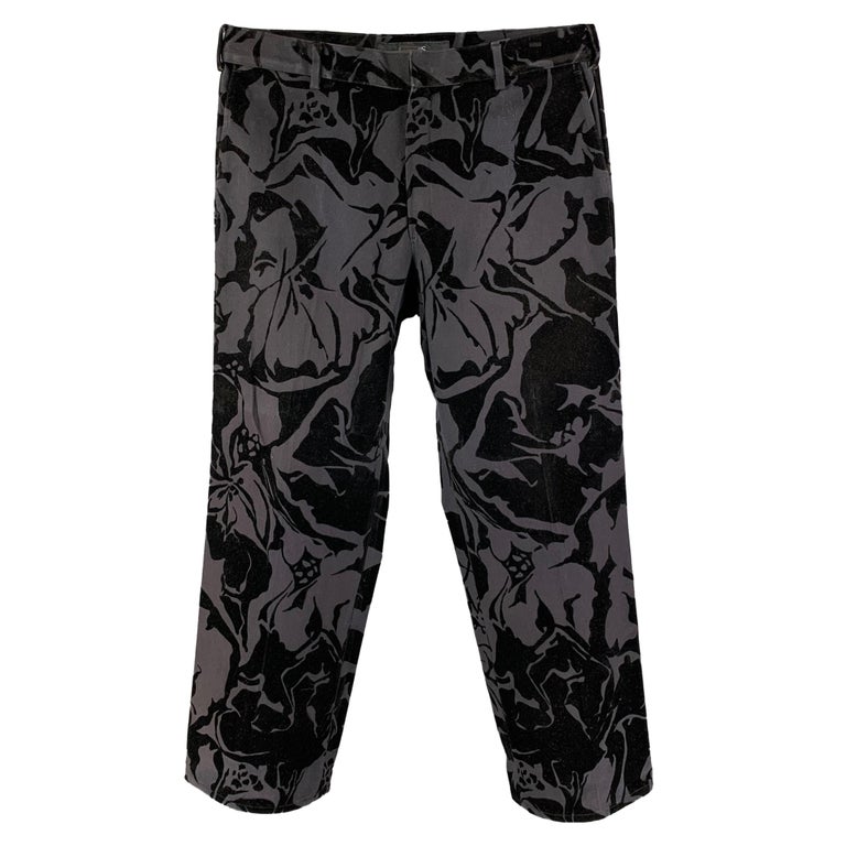 Vintage VERSUS by GIANNI VERSACE Size 34 Black Jacquard Cotton Straight