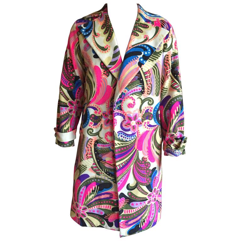 Gianni Versace Couture Unisex Psychedelic Vintage Coat For Sale at 1stDibs