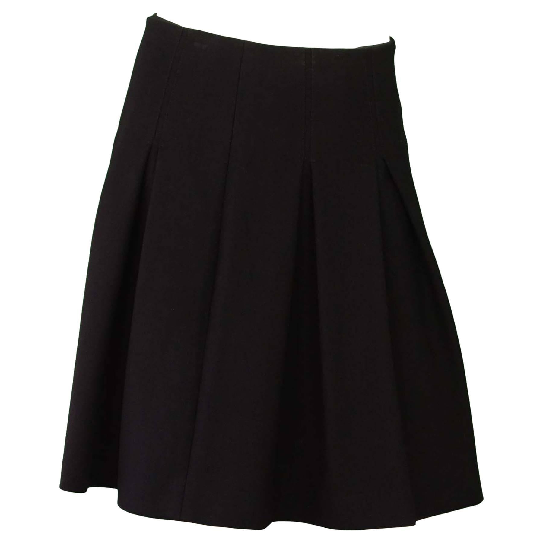 Proenza Schouler Black Inverted Pleated Skirt Sz 8