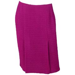 Chanel Fuchsia Skirt with Inverted Pleats