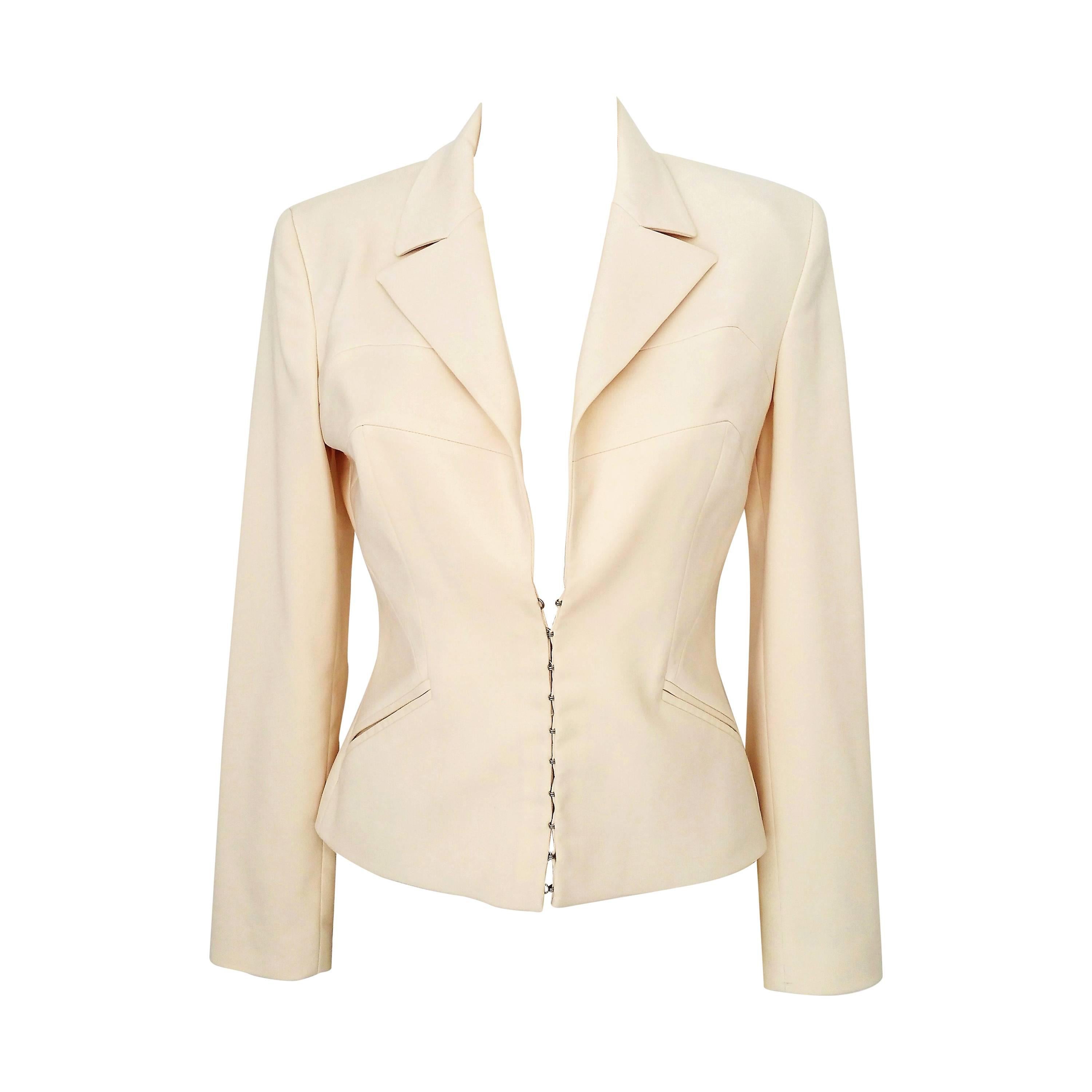 1990s Gianni Versace cream jacket For Sale