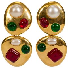 Chanel Rare Gripoix Drop Earrings 12