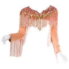 Fantastic Silk Bolero with epic Beaded Fringe