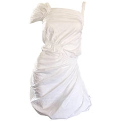 Nuovo Mini abito a bolle d'aria asimmetrico monospalla in cotone di Thakoon Bianco