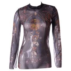Retro Jean Paul Gaultier Sheer Stained Glass Top