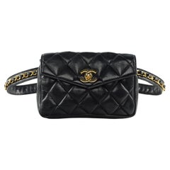 Chanel Belt Bag 80's Quilted Lambskin Leather Size 85cm/ 34in