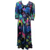 Averardo Bessi Vintage Multi-Colored Floral Dress - 12 - circa 1960's-1970's