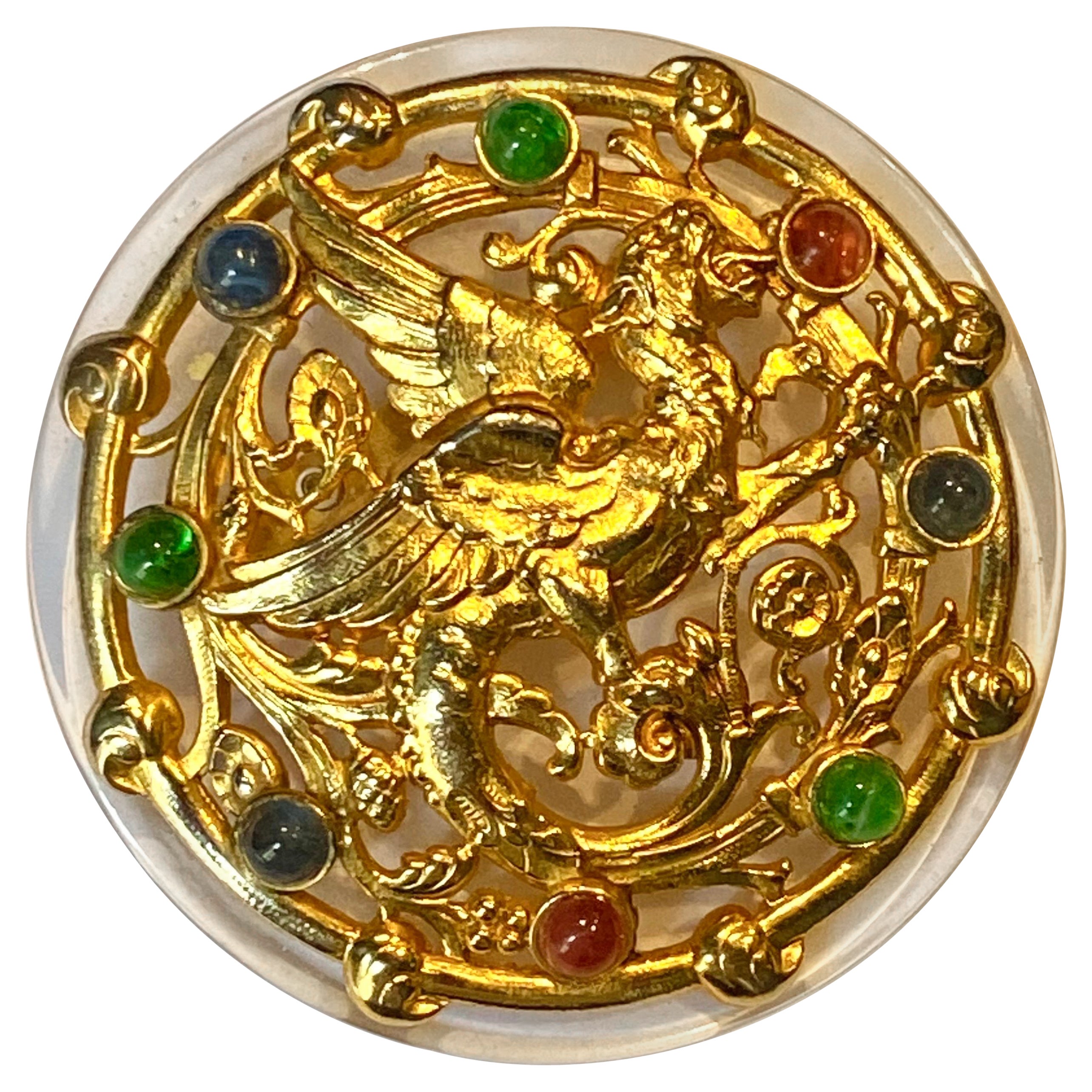 Gianfranco Ferrè brooch with black stones, 1980 main image 0