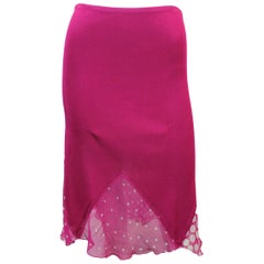Christian Lacroix Vintage Magenta Knitted Skirt - 4 - 1990's