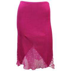 Christian Lacroix Vintage Magenta Knitted Skirt - 4 - 1990's 8