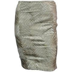 Gucci Cream Silk Tapered Skirt with Diamond Design - 42 11