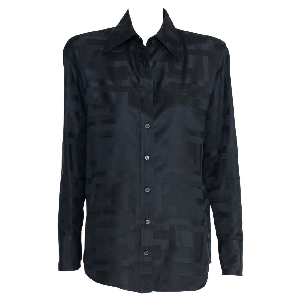 Gucci By Tom Ford Squares GG Logo Silk-Jacquard Shirt, Spring-Summer 1998 For Sale
