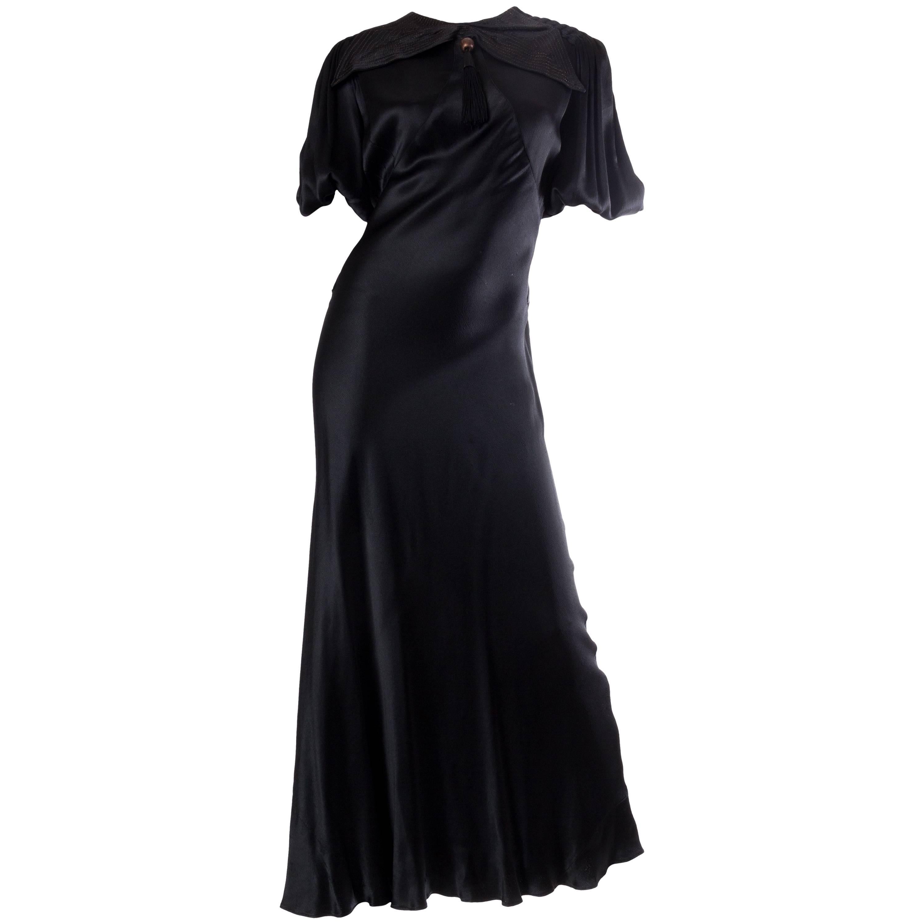 1930s Labeled Vionnet Adaptation Bias Cut Gown at 1stDibs