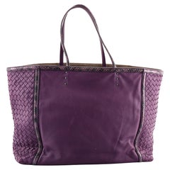 Bottega Veneta Open Tote Leather and Intrecciato Nappa with Ayers Detail Large