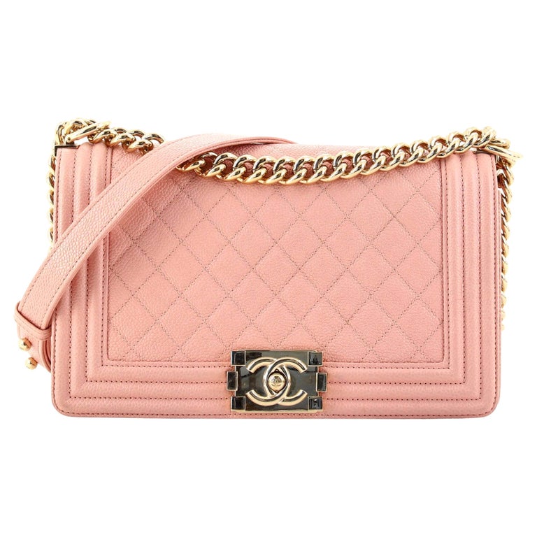 Chanel Boy Flap Bag Quilted Caviar Old Medium For Sale at 1stDibs