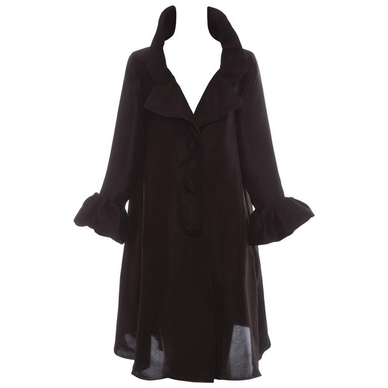 Lanvin Alber Elbaz Silk Button Front Flounced Sleeve Evening Coat, Fall ...
