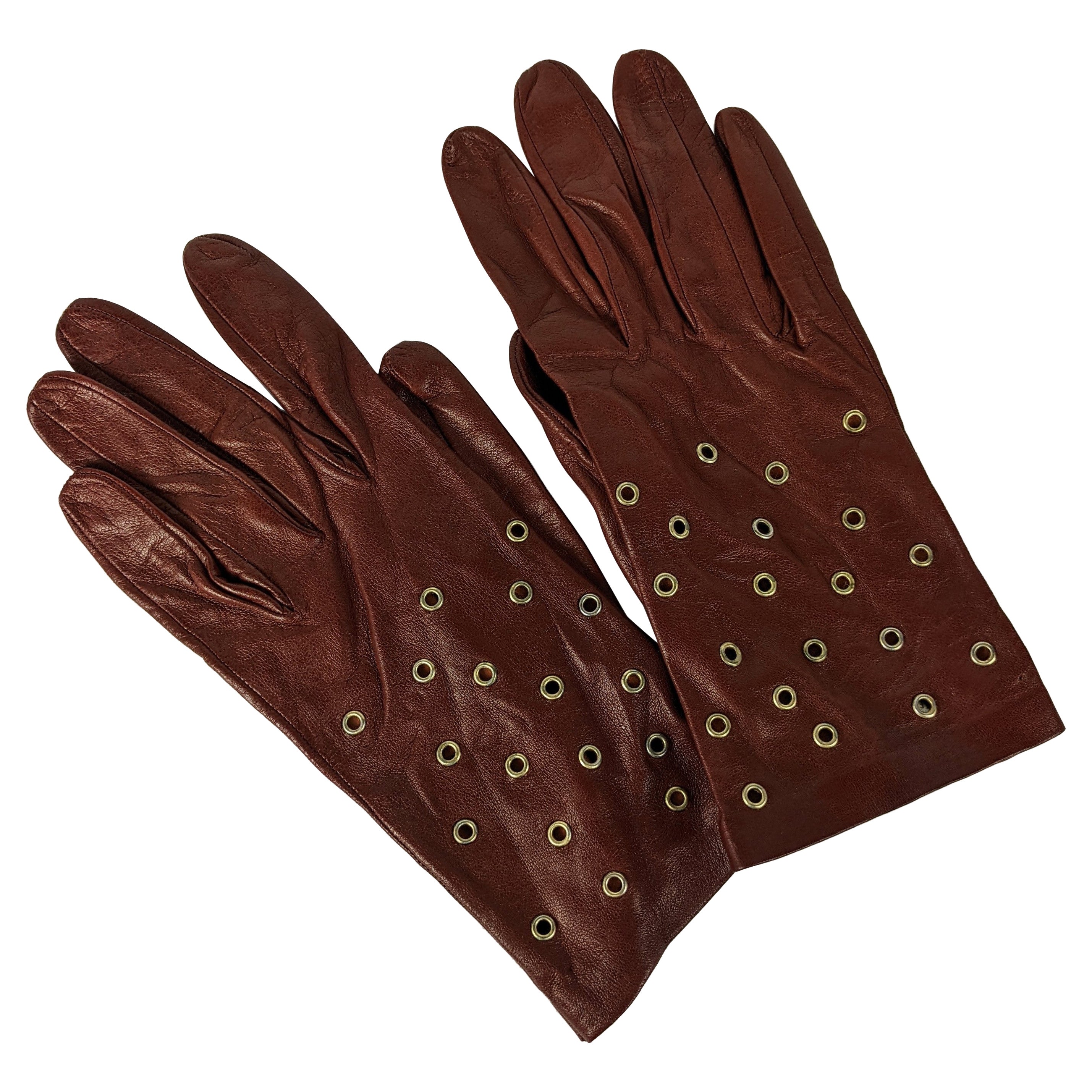 Grommet Set Calf Leather Gloves