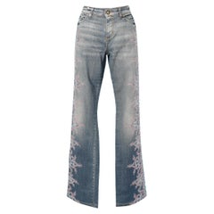 Jeans ricamati con paillettes e strass Gai Mattiolo NUOVO