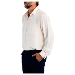 Vintage 1930S Cream Silk Mens Shirt