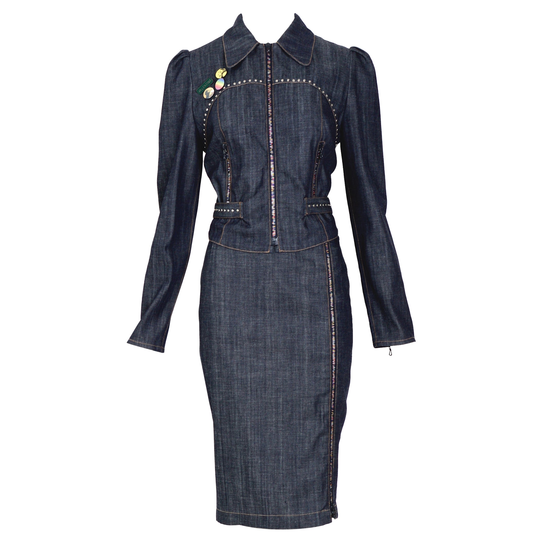 Chloé by Stella McCartney vintage 2001 denim jacket and skirt set For Sale