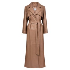 Verheyen London Leder Trenchcoat in Taupe Brown - Größe uk 8