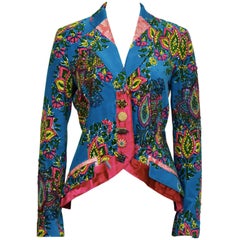 Veste en velours Paisley bleu du défilé Kenzo automne 2005