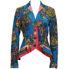 Fall 2005 Kenzo Runway Blue Paisley Velvet Jacket 1