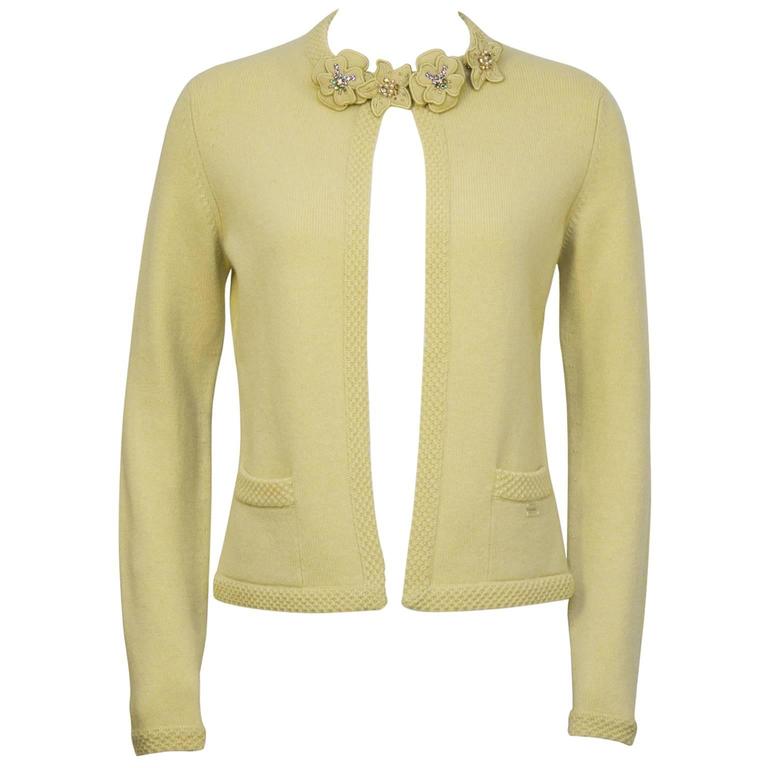 Spring 2005 Chanel Butter Yellow Cashmere Cardigan at 1stdibs