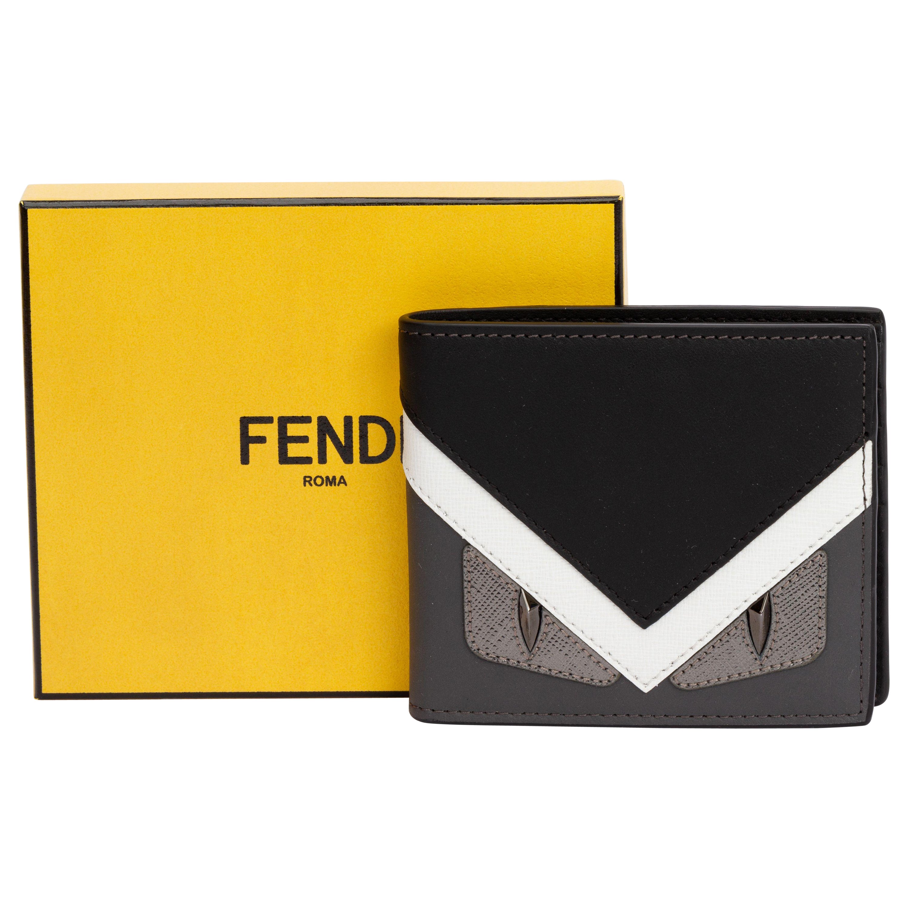 Fendi NIB Black and Yellow Passport Cover For Sale at 1stDibs