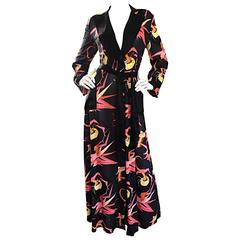 Agent Provocateur Black Japanese Style Dressing Gown Dress Silk Kimono Robe