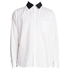 2011 Yohji Yamamoto Pour Homme white shirt with black collar