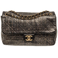 Chanel Black Leather Paris Moscow Flap Bag