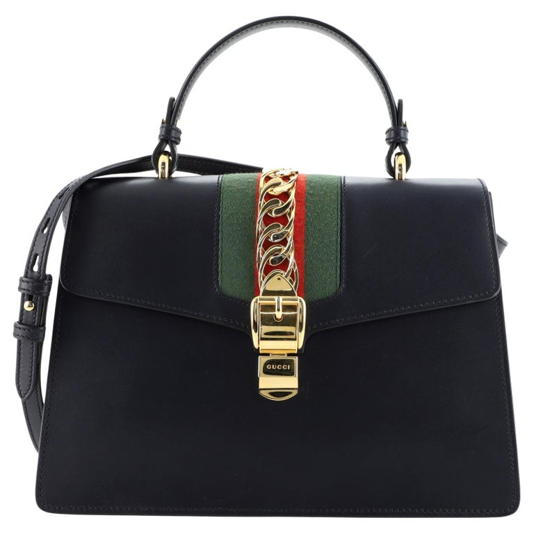 Gucci Sylvie Top Handle Bag Leather Medium at 1stDibs