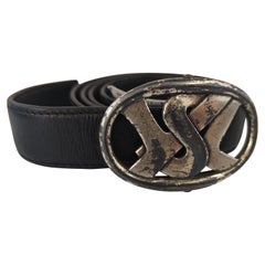 Yves Saint Laurent black leather belt