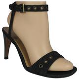 Chanel Denim Heels with Grommets and Ankle Strap - 36.5