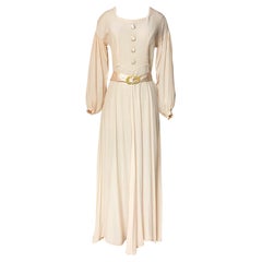 A French Powder Pink Crepe Satin Ceremonial Dress Circa 1940