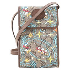 Gucci Disney Donald Duck Phone Case Crossbody Bag Printed GG Coated Canvas