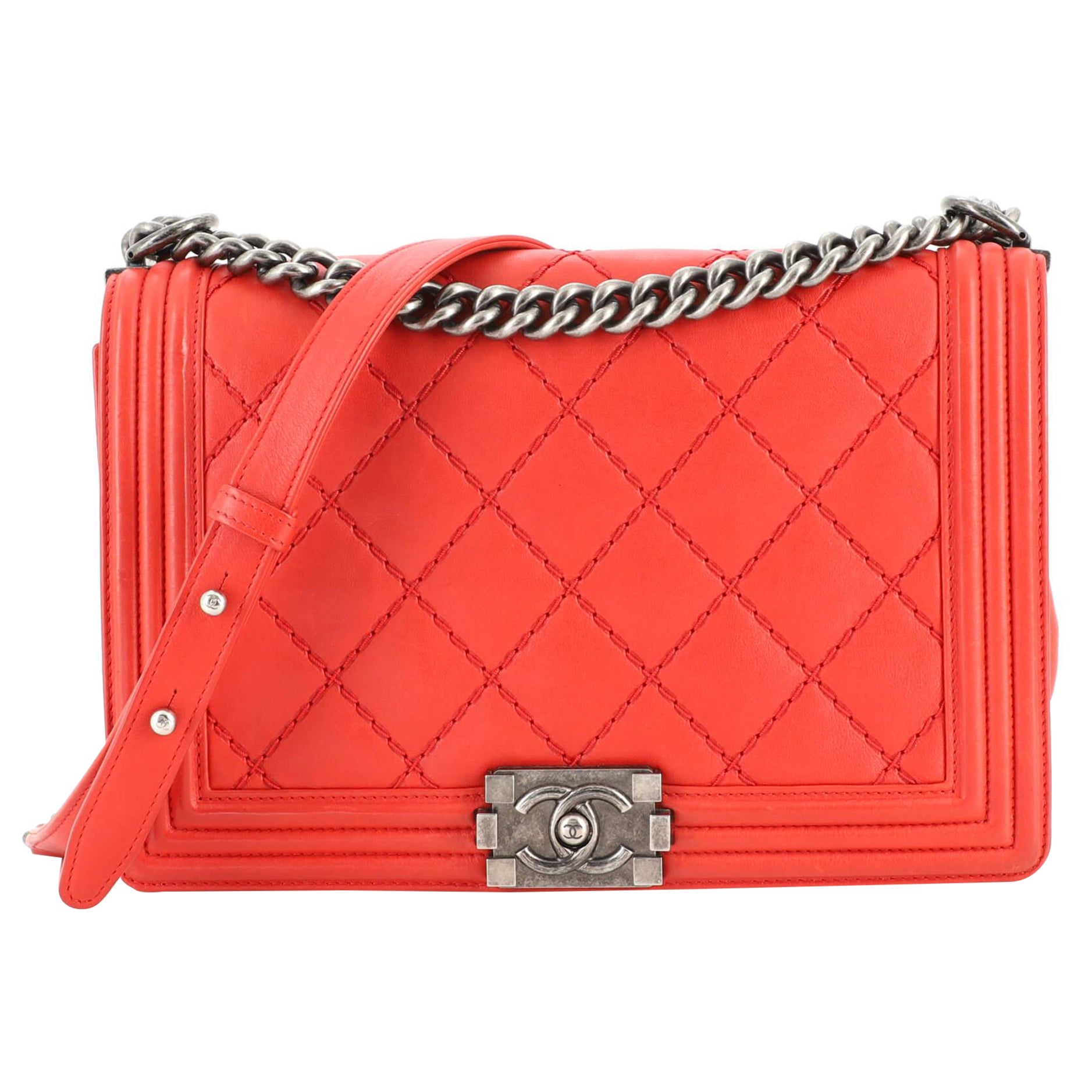 Chanel double stitch boy bag sale