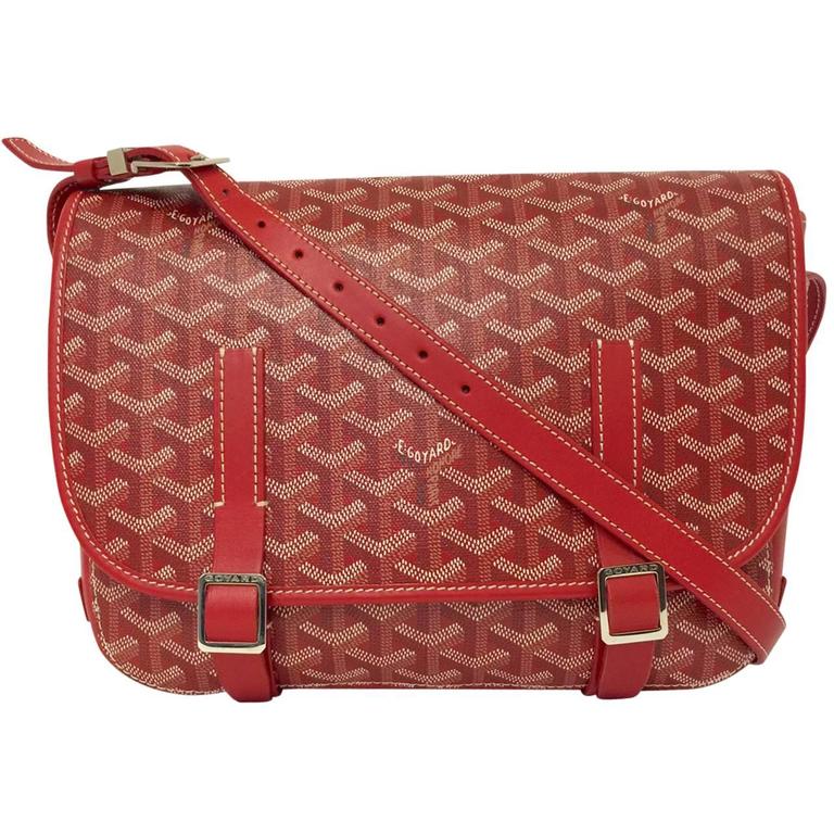 Goyard Red Goyardine Canvas Belevedere Crossbody Bag MM at 1stDibs