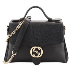 Gucci Interlocking Top Handle Bag (Outlet) Leather Small