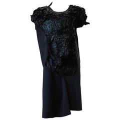 2014 COMME des GARÇONS black abstract ruffle dress