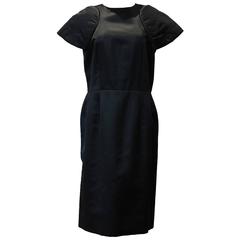 2012 COMME des GARÇONS black silk padded sleeve dress