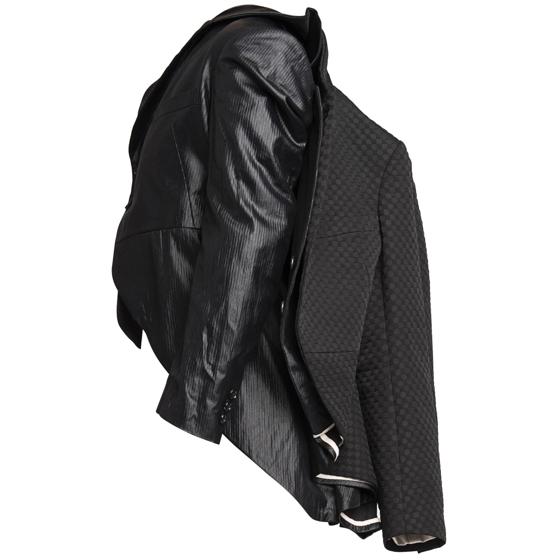 2011 COMME des GARÇONS black three layered jacket For Sale