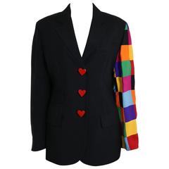 Moschino Couture Black With Multicolour Patchwork Sleeve Jacket 12