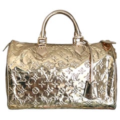 MUSEUM PIECE Louis Vuitton by Marc Jacobs 2006 Gold Monogram Miroir Speedy Bag