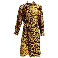 Vintage Main Street leopard print rain coat 1970s